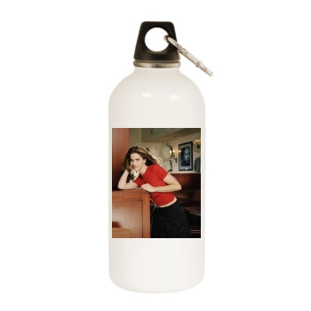 Amanda Peet White Water Bottle With Carabiner