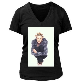 Amanda Tapping Women's Deep V-Neck TShirt