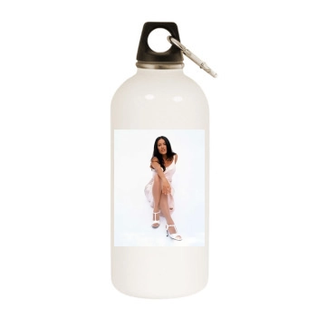 Salma Hayek White Water Bottle With Carabiner