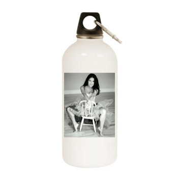 Salma Hayek White Water Bottle With Carabiner