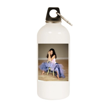 Salma Hayek White Water Bottle With Carabiner