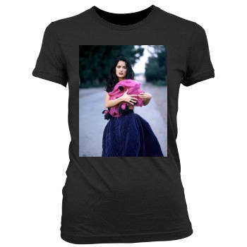 Salma Hayek Women's Junior Cut Crewneck T-Shirt