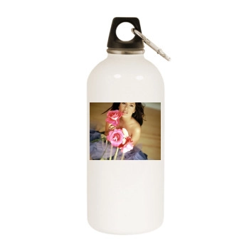 Salma Hayek White Water Bottle With Carabiner