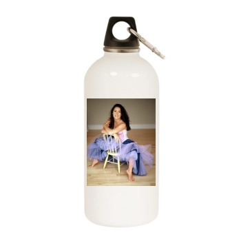 Salma Hayek White Water Bottle With Carabiner