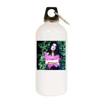 Salma Hayek White Water Bottle With Carabiner