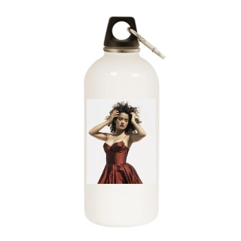 Salma Hayek White Water Bottle With Carabiner