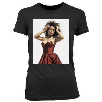 Salma Hayek Women's Junior Cut Crewneck T-Shirt