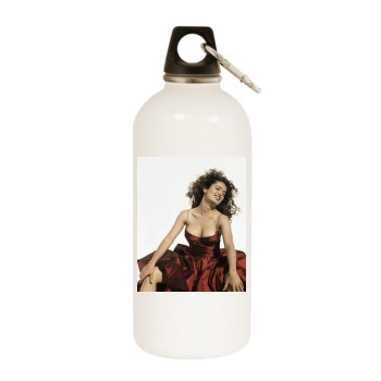 Salma Hayek White Water Bottle With Carabiner