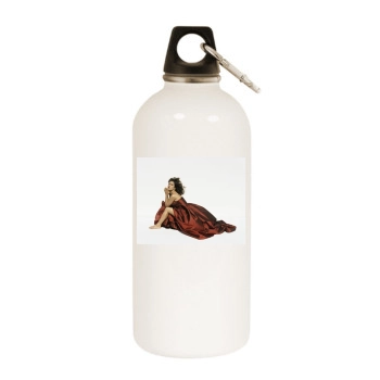 Salma Hayek White Water Bottle With Carabiner