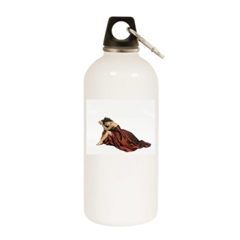 Salma Hayek White Water Bottle With Carabiner