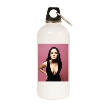 Salma Hayek White Water Bottle With Carabiner