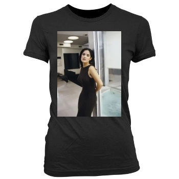 Salma Hayek Women's Junior Cut Crewneck T-Shirt