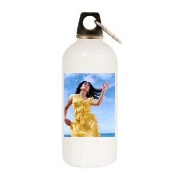 Salma Hayek White Water Bottle With Carabiner