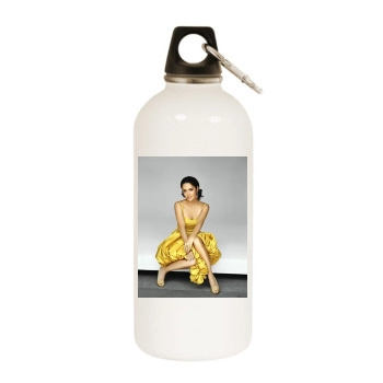 Salma Hayek White Water Bottle With Carabiner