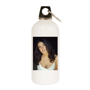 Salma Hayek White Water Bottle With Carabiner