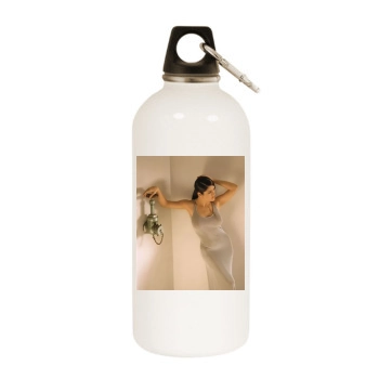 Salma Hayek White Water Bottle With Carabiner