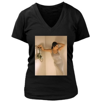 Salma Hayek Women's Deep V-Neck TShirt