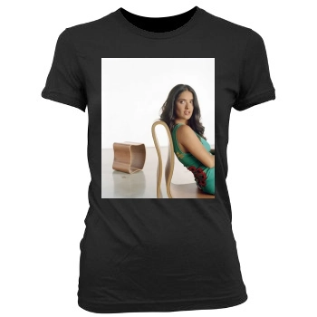 Salma Hayek Women's Junior Cut Crewneck T-Shirt