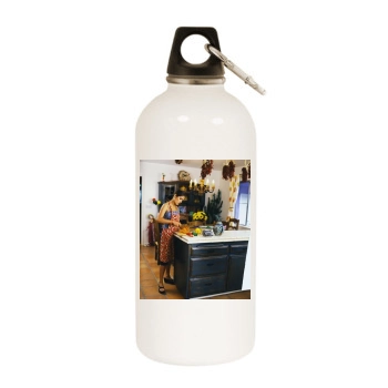 Salma Hayek White Water Bottle With Carabiner