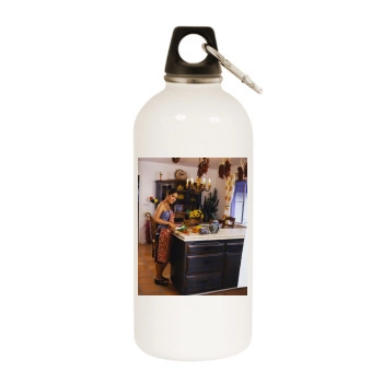 Salma Hayek White Water Bottle With Carabiner