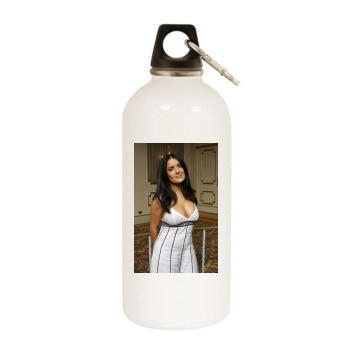 Salma Hayek White Water Bottle With Carabiner