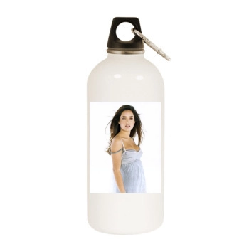 Salma Hayek White Water Bottle With Carabiner