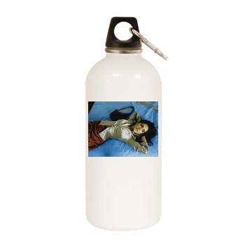 Salma Hayek White Water Bottle With Carabiner