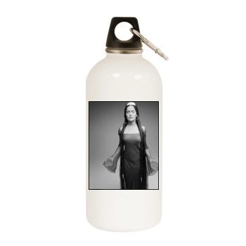 Salma Hayek White Water Bottle With Carabiner