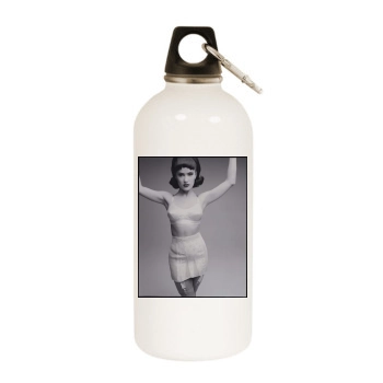 Salma Hayek White Water Bottle With Carabiner