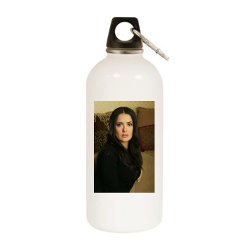 Salma Hayek White Water Bottle With Carabiner