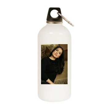 Salma Hayek White Water Bottle With Carabiner