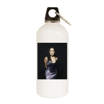 Salma Hayek White Water Bottle With Carabiner