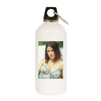 Salma Hayek White Water Bottle With Carabiner