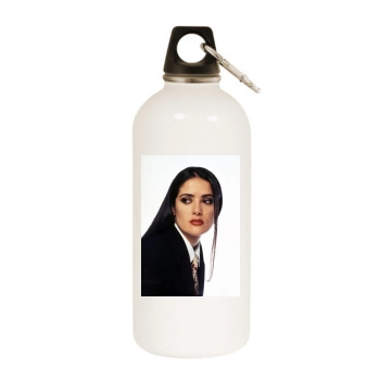 Salma Hayek White Water Bottle With Carabiner