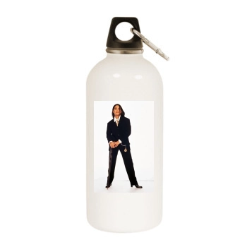 Salma Hayek White Water Bottle With Carabiner