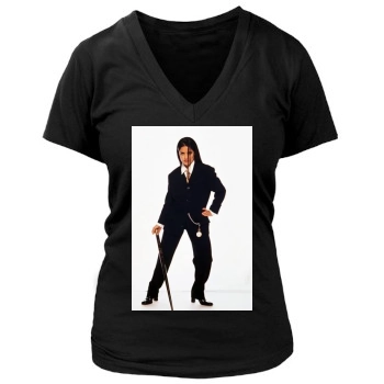 Salma Hayek Women's Deep V-Neck TShirt