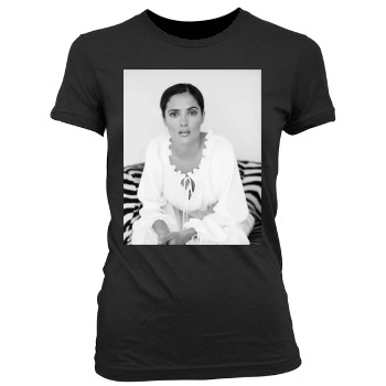 Salma Hayek Women's Junior Cut Crewneck T-Shirt