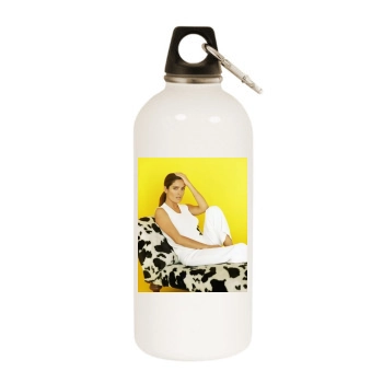 Salma Hayek White Water Bottle With Carabiner