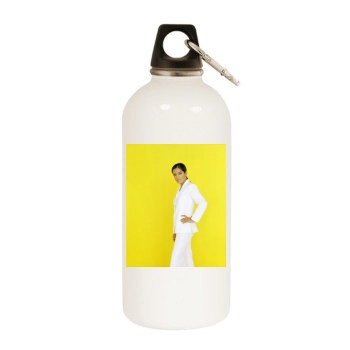 Salma Hayek White Water Bottle With Carabiner