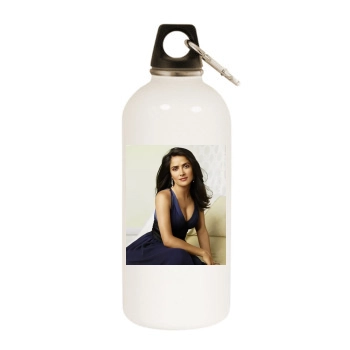 Salma Hayek White Water Bottle With Carabiner