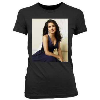 Salma Hayek Women's Junior Cut Crewneck T-Shirt