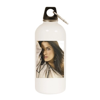 Salma Hayek White Water Bottle With Carabiner