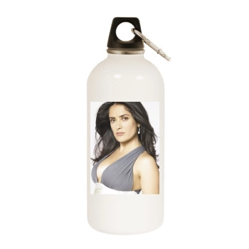 Salma Hayek White Water Bottle With Carabiner