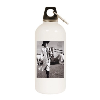 Salma Hayek White Water Bottle With Carabiner