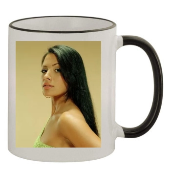 Sarah Shahi 11oz Colored Rim & Handle Mug