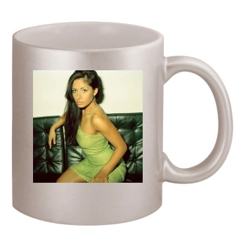 Sarah Shahi 11oz Metallic Silver Mug