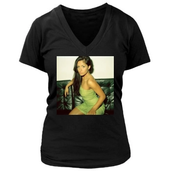 Sarah Shahi Women's Deep V-Neck TShirt