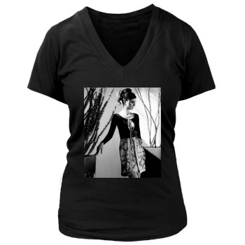 Sarah Wayne Callies Women's Deep V-Neck TShirt