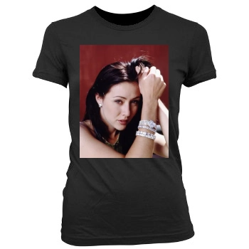 Shannen Doherty Women's Junior Cut Crewneck T-Shirt