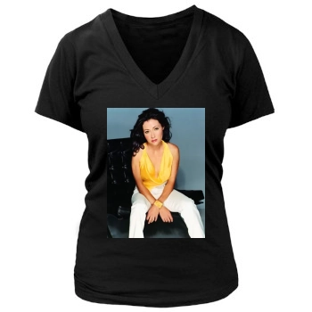 Shannen Doherty Women's Deep V-Neck TShirt